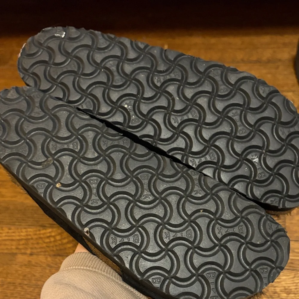 Birkenstock Papillio Daytona Black Shearling Slide Sandals - Picture 3 of 7